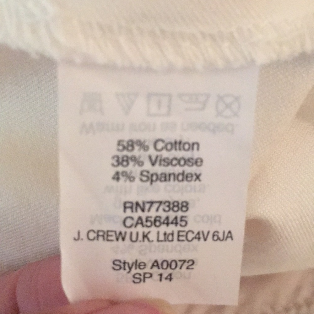 Women's J Crew Formal White Pants; Size 00 - Picture 6 of 7